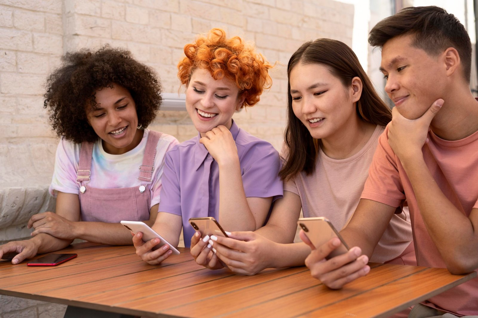 close-up-friends-sitting-table-together